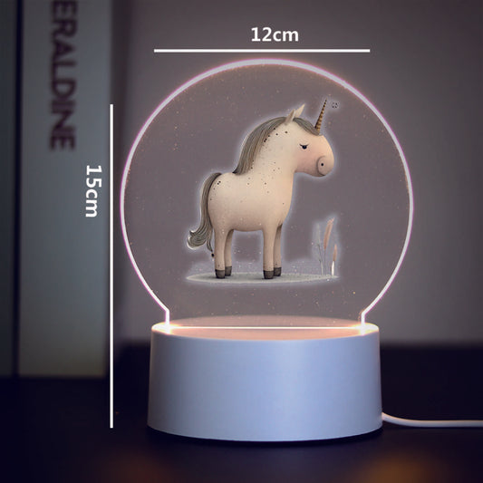 Luminária Animais Divertidos Acrílico Led 3D Quarto do Bebê